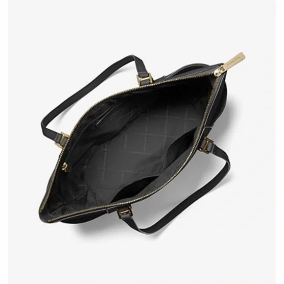 Michael Kors Charlotte Ciara Large Leather Zip Tote Shoulder Bag - Black - Picture 2 of 3